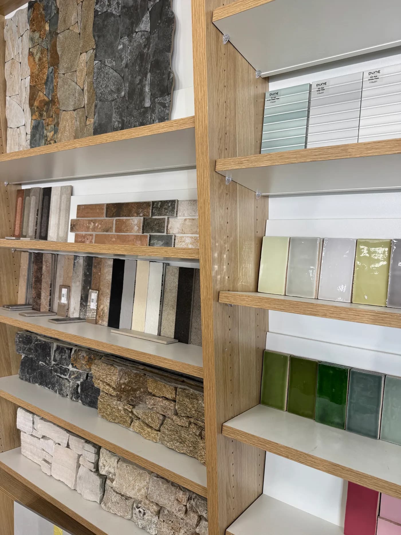 Tiles on display at the Future Tile Brisbane showroom