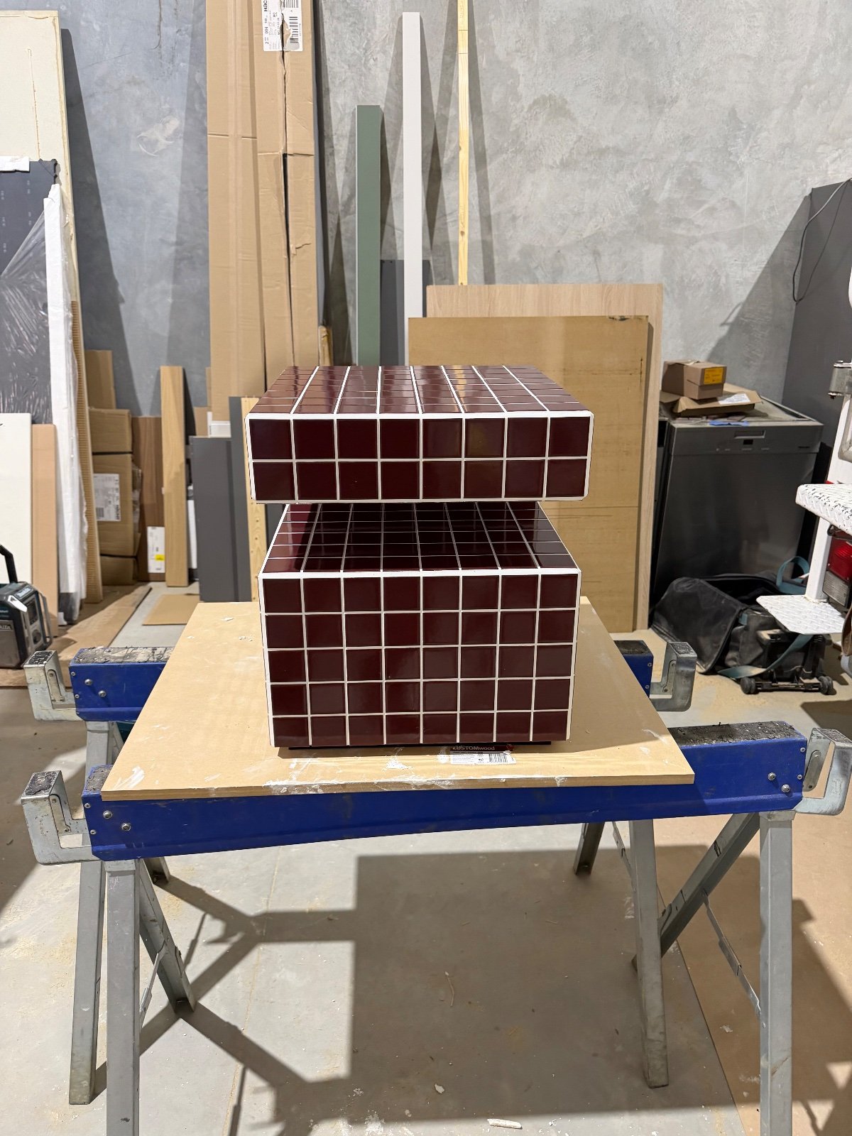 Lachlan's Burgundy Gloss Mosaic 50x50mm job